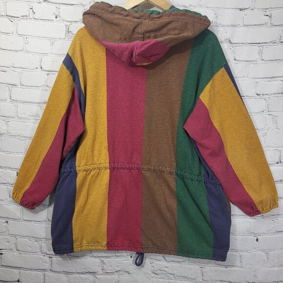 90s Next Era Hoodie Mens Small Colorblock Cotton Button Sweatshirt Surf USA - Picture 6 of 10